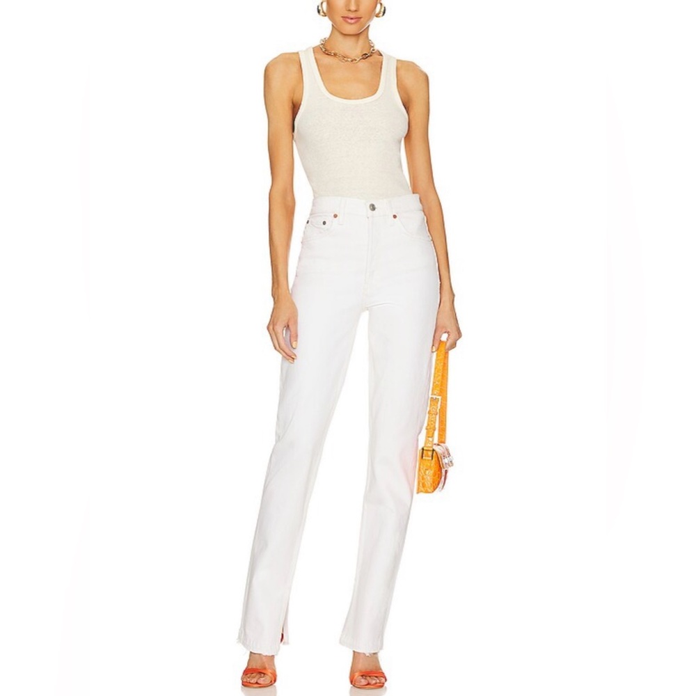 RE/DONE  Originals 70's Straight in Vintage White High Rise Skinny Boot *NWT* 23
